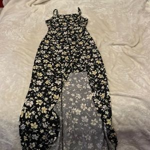 High low black and floral dress sz s